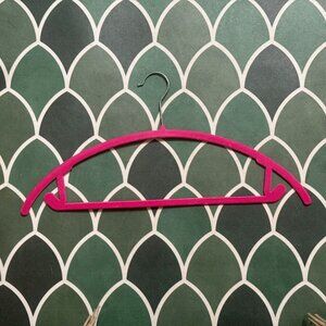 Hangers Flocked Pink Suit Hanger Chrome Hooks Premium Velvet 10 Count / Preowned